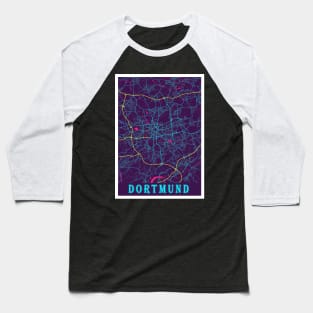Dortmund Neon City Map, Dortmund Minimalist City Map Art Print Baseball T-Shirt